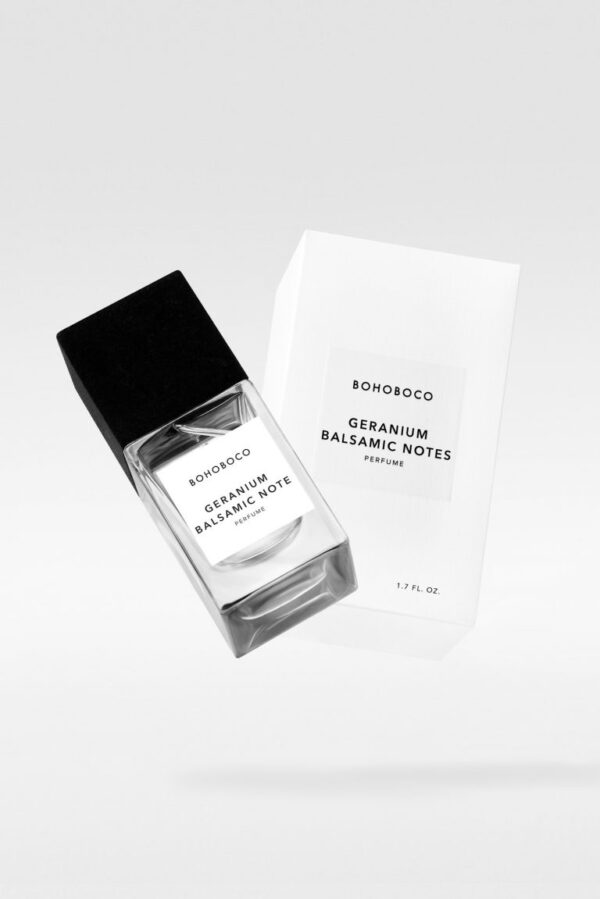 Geranium – Balsamic Note Extrait de Parfum 50ml perfume by BOHOBOCO – Green and Synthetic fragrance bottle