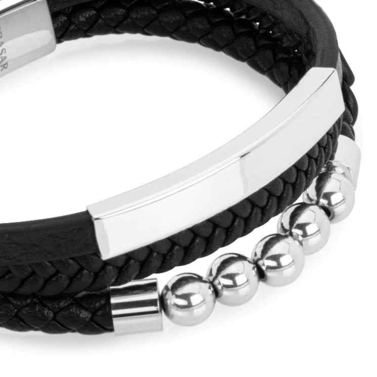 Leather bracelet “Pearl” - Silver