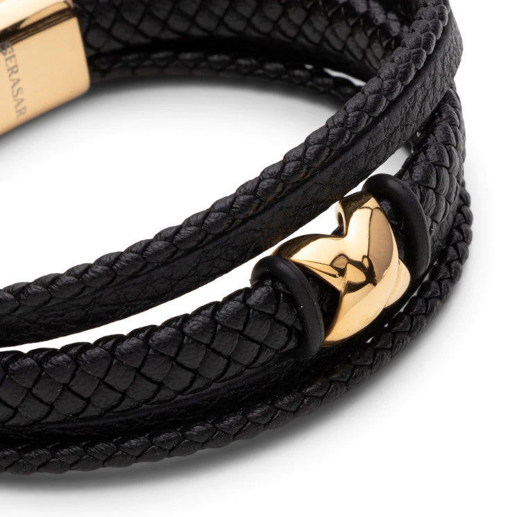 Leather bracelet “Flake” - Gold